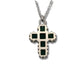 Fine Emerald Mini Cross in 14K White Gold (MADE TO ORDER)