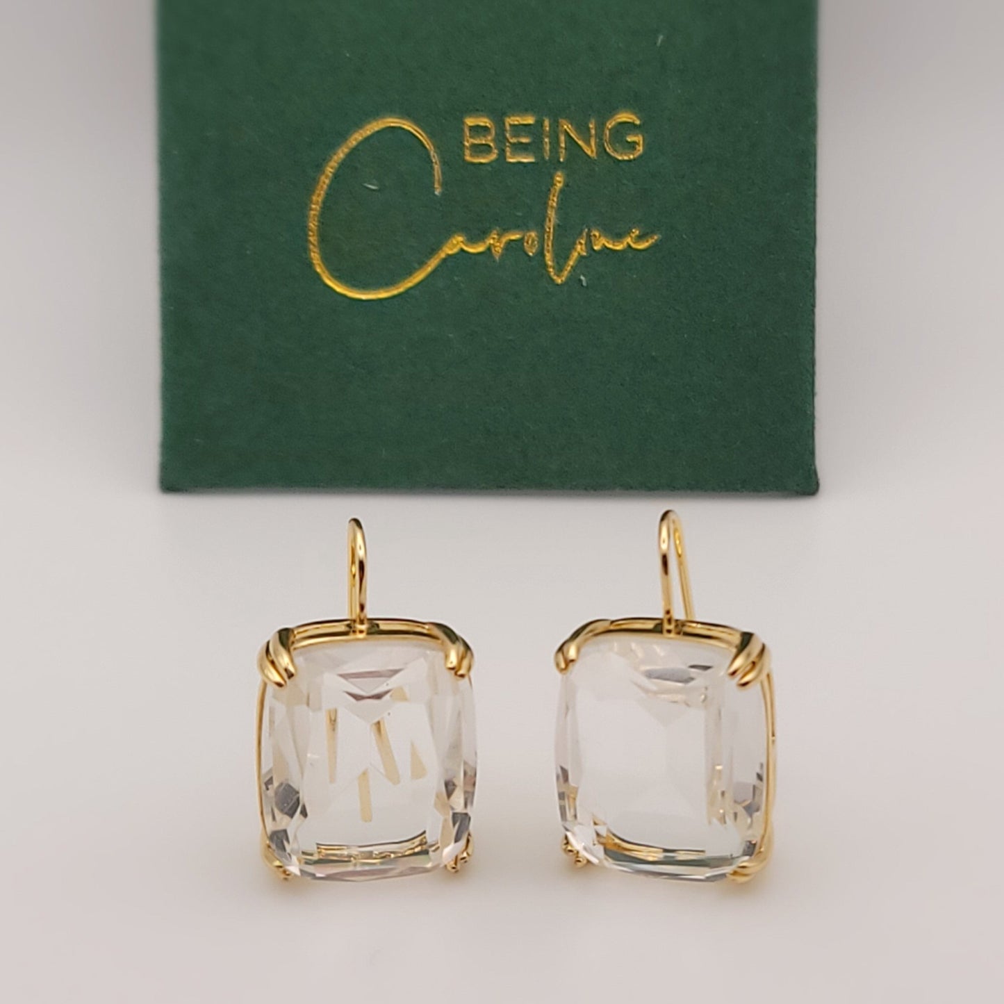 Large Cushion Cut Drop Earrings