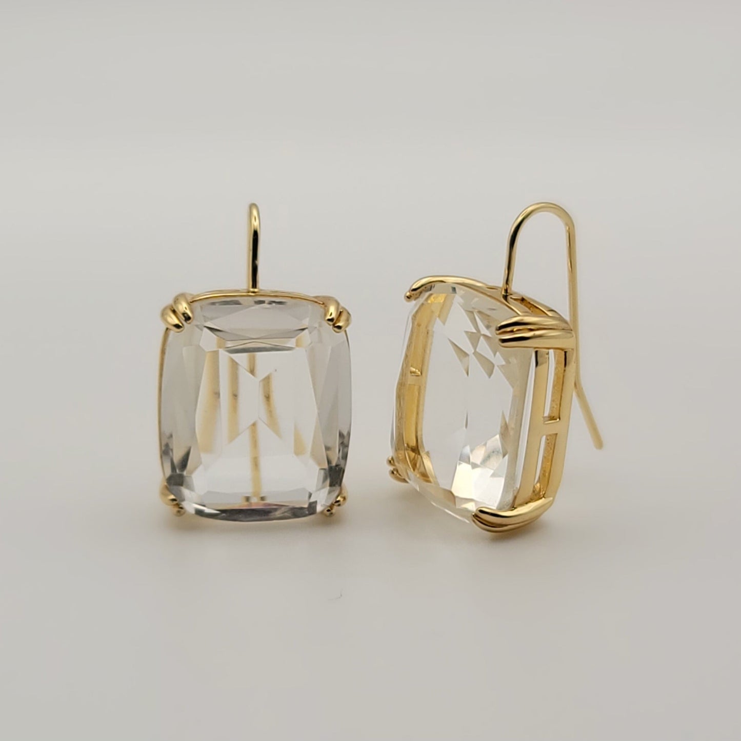 Large Cushion Cut Drop Earrings