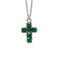 Fine Emerald Mini Cross in 14K White Gold (MADE TO ORDER)