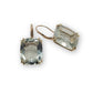 Fine Cushion Cut Prasiolite Drop Earrings (MADE TO ORDER)