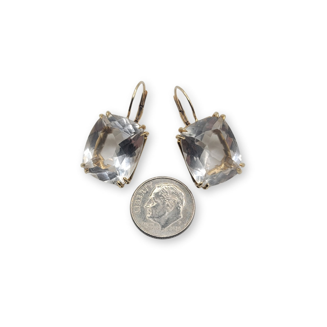 Fine Cushion Cut White Topaz Drop Earrings (MADE TO ORDER)